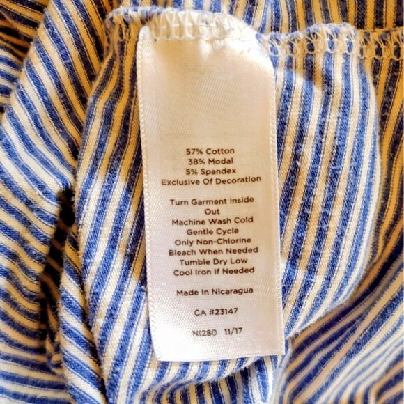 TALBOTS Top Blue White Women Size Small Knit Short Sleeves - Picture 5 of 6